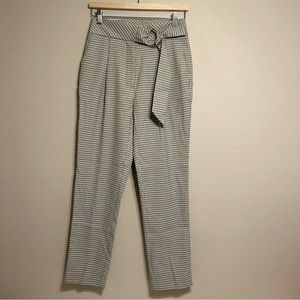 Uterque Women Green and black High Waisted Ankle Cropped Trousers Pant Size S/26